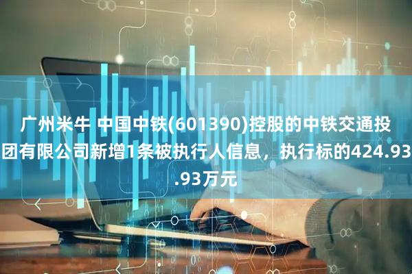 广州米牛 中国中铁(601390)控股的中铁交通投资集团有限公司新增1条被执行人信息，执行标的424.93万元