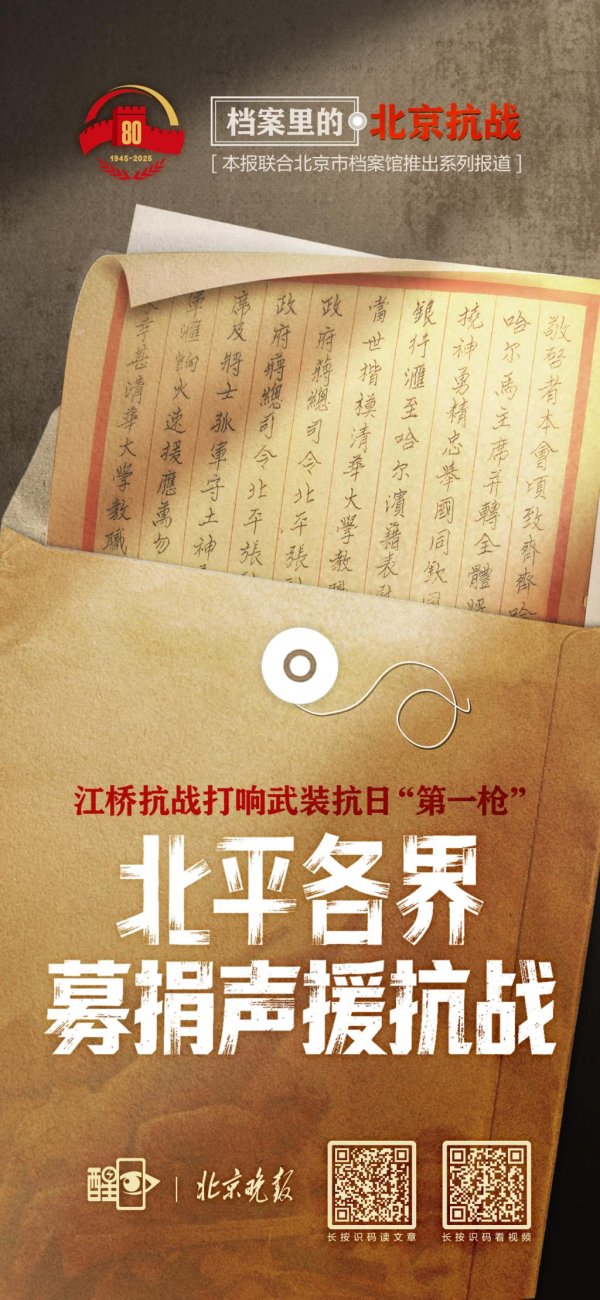 淘配网配资 海报｜档案里的北京抗战：北平各界募捐声援“第一枪”